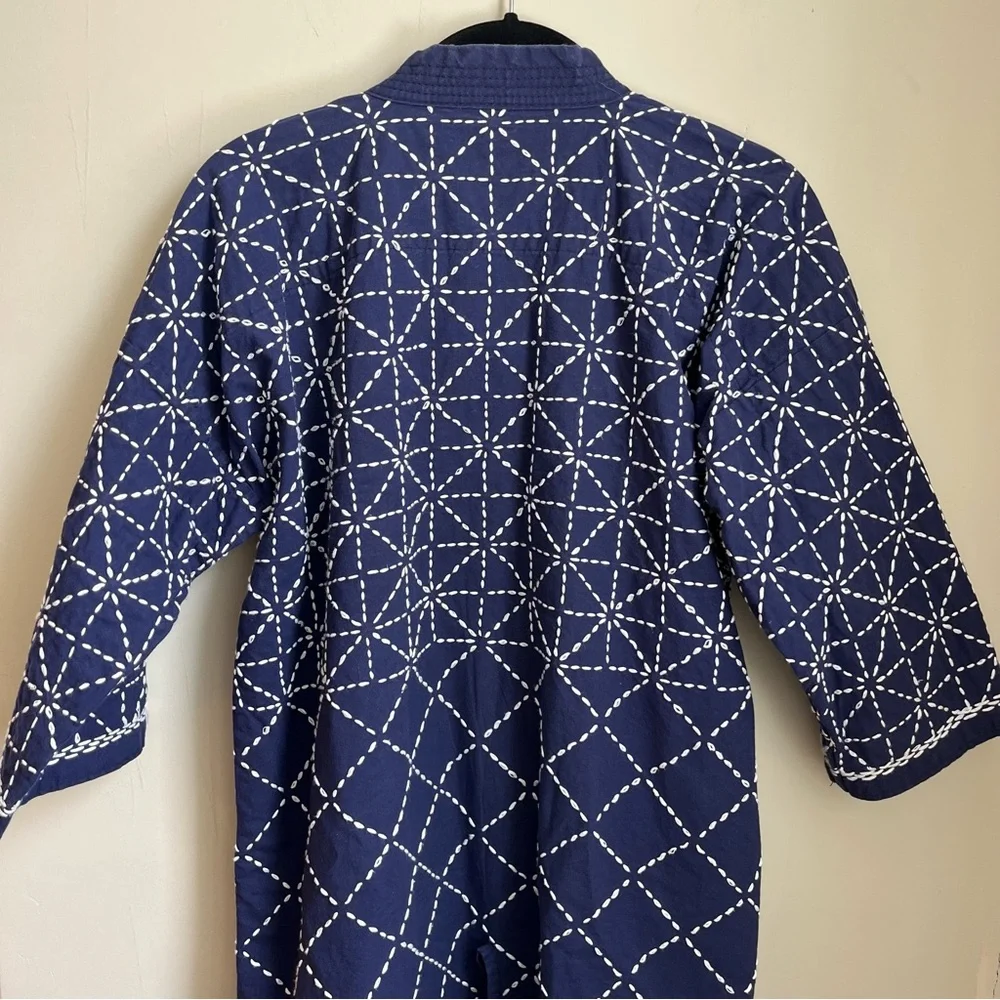 kiriko hand-stitched sashiko cotton haori jacket - Picture 11 of 14